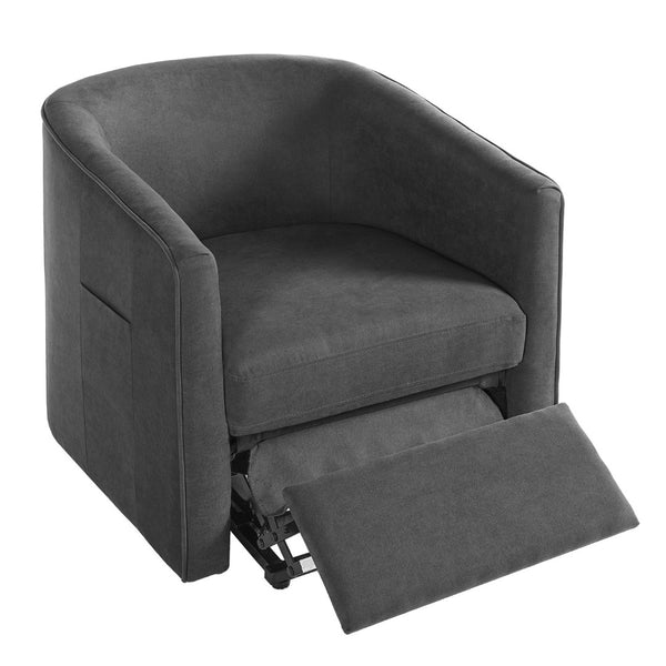 English Elm Power Lift Recliner Barrel Back Chenille Chair for Seniors with Footrest Pocket Dark Grey N719P355911R