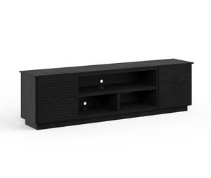 English Elm 89 Inch TV Stand Fully Assembled, Black Poplar & Okume Veneer Console for TVs up to 100" with Cable Management and Storage B108P255354