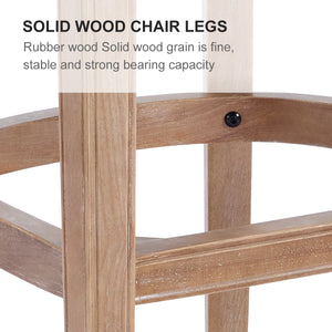 English Elm Bar Stools Set Of 2 - 29.5'' Beige Leather & Wood Stools For Stylish Kitchen Or Home Bar Use W2195P314866