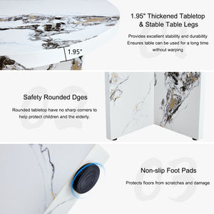 English Elm Round 42" Dining Table for 4-6 — Modern MDF Round Kitchen Table, 330lb Capacity, Café & Office Use N752P186173K