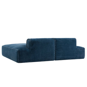 English Elm 90.0"Oversized Modular Sectional Sofa Plush Foam & Pocket Springs, Ready-to-Use 2-Piece Set for Living Room Comfort and Mobility (No Assembly) Dark Blue N723S9701C
