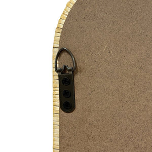 English Elm 39.00x26.00x1.20" Handwoven Rattan Arched Wall Mirror Bohemian Organic Accent B035P437551
