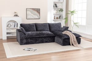 English Elm 103" Cloud Sectional Couch – L-Shape Chaise, Modern Boneless Modular Sofa For Cozy Living Spaces W1170S00041