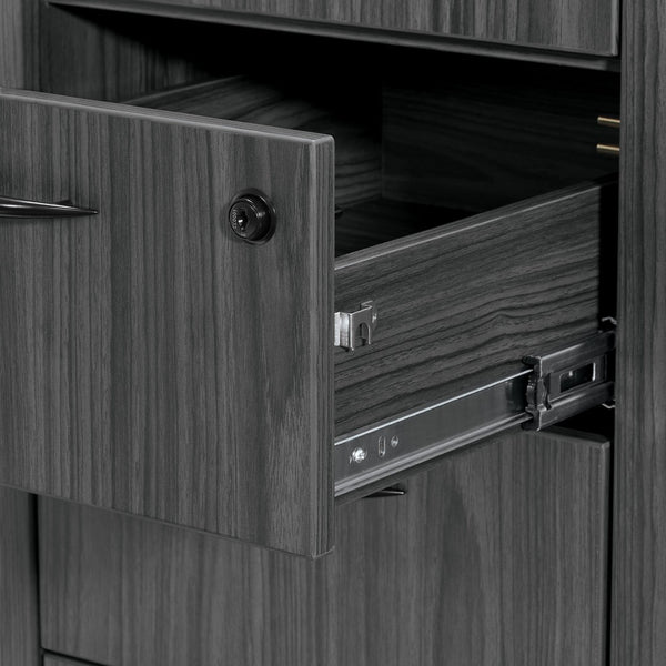 OSP Home Furnishings Store Cabinet with Adjustable Shelves and Hanging Rod for Retail Backroom Organization NAP-161-SGW