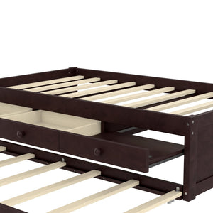 English Elm Twin Triple Metal Bunk Bed Matte Powder Coated Frame with Full Safety Guardrails Espresso W1580S00386