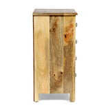 Christopher Knight Home® - Noble House - Sandia Handcrafted Boho 4 Drawer Mango Wood Nightstand, Natural And White