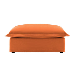 English Elm Koala Ottoman with Removable Chenille Cover, High-Density Foam Comfort and Elegant Stitching Finish Orange W3041P281161