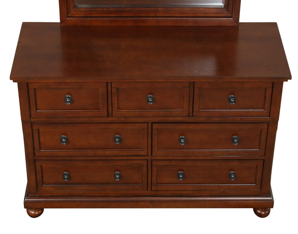 English Elm Meade Elegant Storage Chest with Felt-Lined Top Drawer, Full-Extension Drawers, Dovetail Joints, Solid Legs and Warm Wood Finish Cherry 35.5 L x 63 W x 21 H B078118438