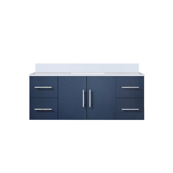 English Elm Navy Bath Vanity 48"W x 22"D with Cultured Marble Top, Solid Wood, Soft-Close Drawers, Storage B2731P258653