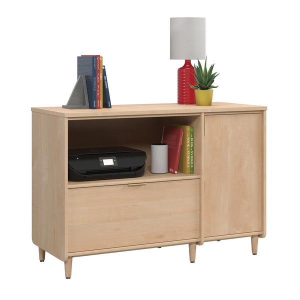 English Elm Credenza, Stylish Brown Storage For Tvs Up To 46" With Open Shelving And Concealed Compartments B356P367808