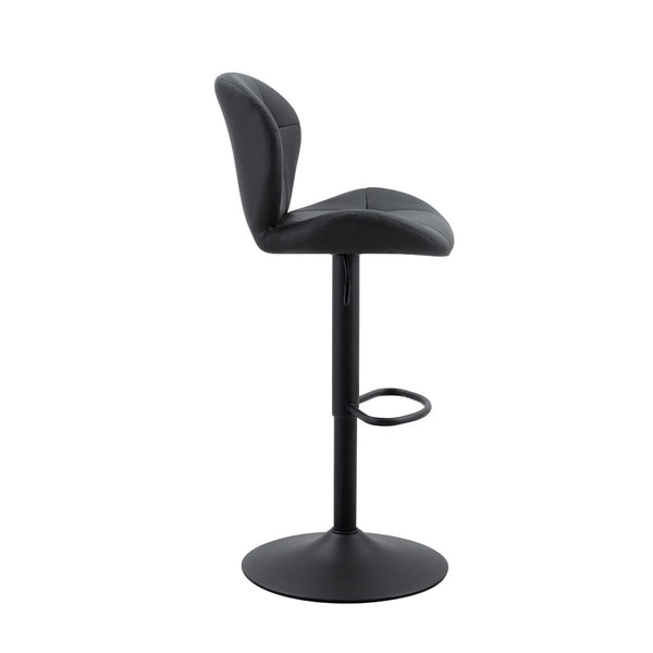 English Elm Set of 2 Adjustable Pu Tufted Barstools with Metal Base for Kitchen or Bar W3875P382611