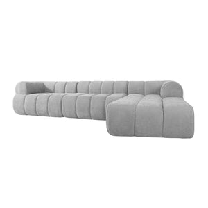 English Elm 122" Low Profile L-shaped Sectional with Chaise High Density Foam Modern Living Room Grey N767P408805E