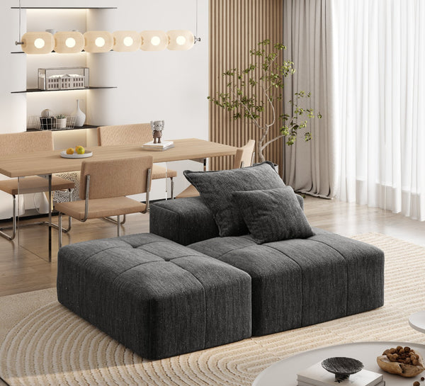 English Elm Modern Oversized Modular Sectional Sofa – Chic Chenille Fabric, Plush Cushions & 2 Pillows Included! W1885P298463