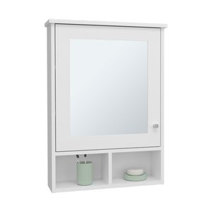English Elm Medicine Compact Wall Cabinet with Mirror Door, Engineered Wood Storage, Durable, Space-Saving Design White 34.65 L x 23.23 W x 4.72 H B097P250880