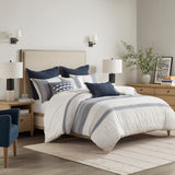 Murphy Transitional Oversized Cotton Jacquard Comforter Set with Euro Shams and Throw Pillows