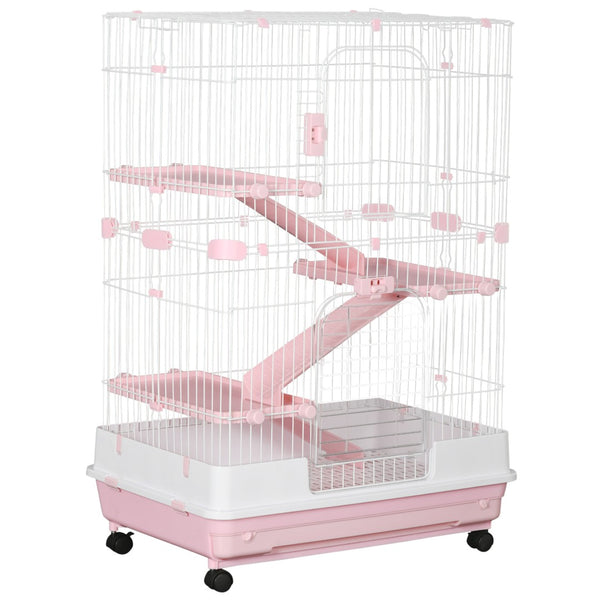 English Elm Rabbit Hutch on Wheels with Dual Access Ramp Platform Slide Out Tray Indoor Habitat T3971P386417