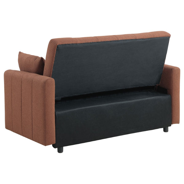 English Elm Westwind Bouclé Channel Tufted Sleeper Sofa with Pull Out Bed for Guest Rooms Copper B062P451685