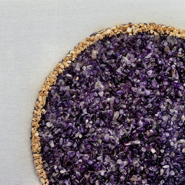 English Elm S/2 Lillian Purple Crystal Shadow Boxes - Elegant Wall Décor With Velvet & Gold Accents, 23.6" W2078P318313-GIGA