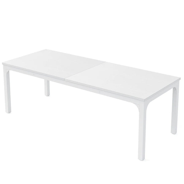 English Elm Dual Workstation Computer Desk with Iron Pipe Legs for Two Person Home Office White T3971P460743