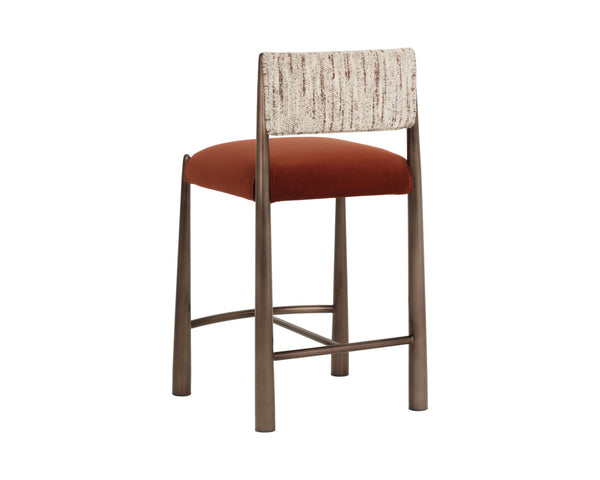 Sunpan BAYARD Counter Stool - Stylish Two-Tone Upholstery with Dark Bronze Legs for Modern Interiors 112803