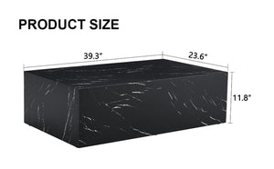 English Elm 39.3*23.6*11.8 Inch Mdf Low Profile Coffee Table with Bold Marble Texture Living Room W1151P433597