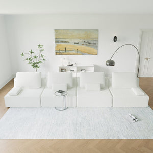 English Elm Oversized Modular Sectional Sofa - Luxurious Boucle Couch, Flexible Design, Comfortable For 3-5 People W3361S00017-GIGA