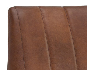 Sunpan Drew Dining Chair Set of 2 - Mid-Century Modern Design with Channel Tufting for Compact Spaces Black / Bravo Cognac