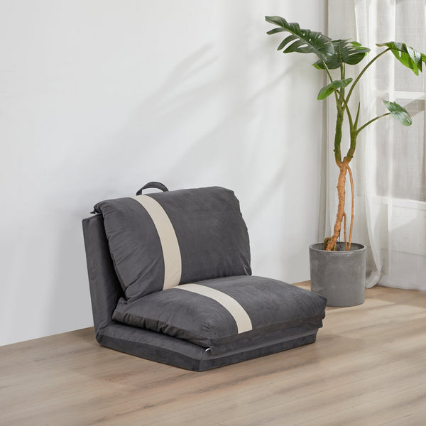 English Elm ARIA Modern Floor Sofa Bed with 6-Position Adjustable Back, Quick 5-Second Fold, Corduroy Comfort Dark Gray W3391P324398