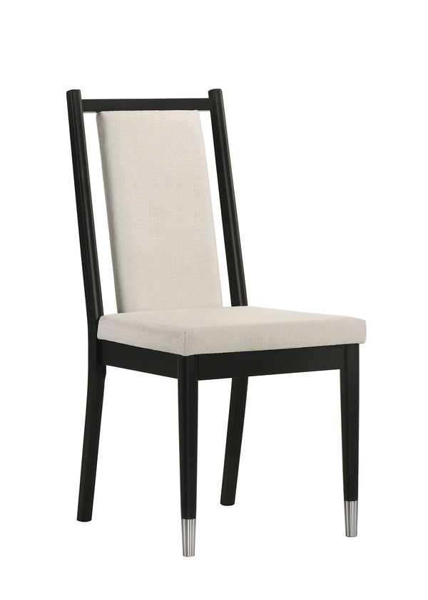 English Elm Contemporary Northall Arm Chair with Sleek Upholstery and Minimalist Profile for Modern Dining Spaces Black,White 42 L x 20 W x 10 H B2741P404846