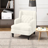 Christopher Knight Home® Upholstered Accent Chair Tufted Armchair For Living Room And Bedroom, Beige