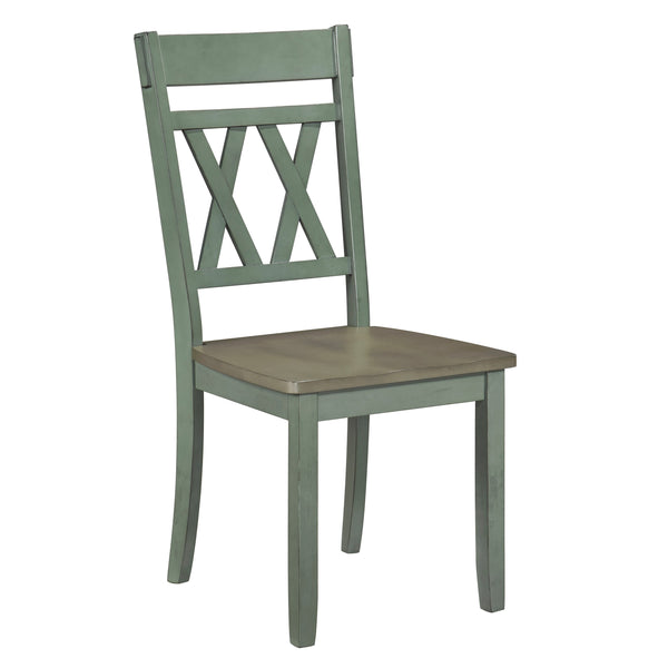 English Elm Modern Two-Tone Side Chairs Set of 2 Graywash Seat with Black Wood X-Back Farmhouse Dining Seating Teal 42 L x 20.5 W x 10.5 H B011P401430