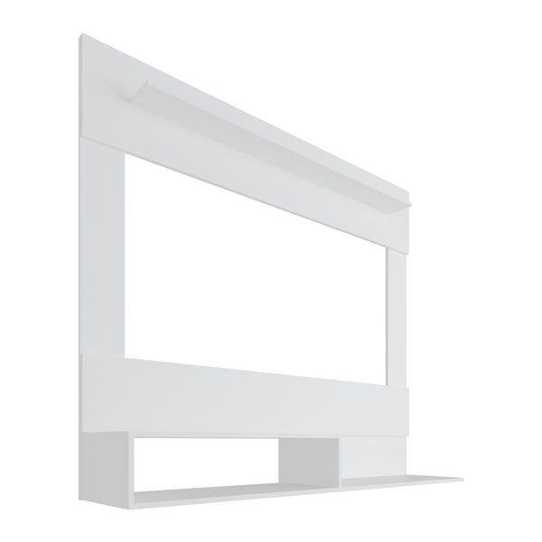 English Elm FM Irmo Wall-Mounted Entertainment Center with Shelves — Space-Saving Modern TV Panel and Display Shelf for Organized Living Room Decor White 61 L x 22 W x 4 H B128P283290