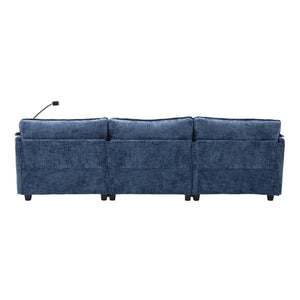 English Elm United Oversized 112" Modular Sectional Sofa - Modern Chenille Cloud Couch With Storage Ottoman & Usb Ports W1568S00190-GIGA
