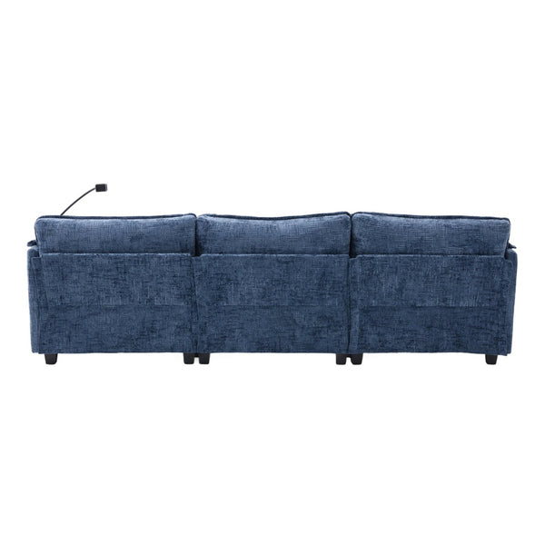 English Elm United Oversized 112" Modular Sectional Sofa - Modern Chenille Cloud Couch With Storage Ottoman & Usb Ports W1568S00190-GIGA