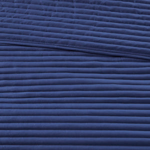 English Elm 8 Marina Seersucker Comforter & Quilt Set Full/Queen - Watercolor Stripe, Hypoallergenic, Layerable Blue 23.62 L x 18.9 W x 18.31 H B03597097