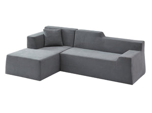 English Elm Modern Corduroy L-shaped Sectional High Back Sofa for Minimalist Living Rooms W3396P413157