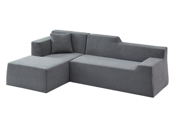 English Elm Modern Corduroy L-shaped Sectional High Back Sofa for Minimalist Living Rooms W3396P413157