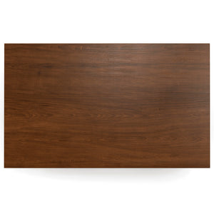 English Elm Eastwood Walnut Dining Table 66"x40" — Handcrafted Solid Veneer Top, Thick Legs, Durable Lacquer Finish B136P203506