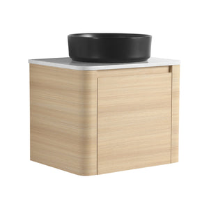 English Elm 24'' Wall-Mounted Bathroom Vanity With Stylish Ceramic Sink, Soft-Close Door & Durable Plywood Design W999S00458