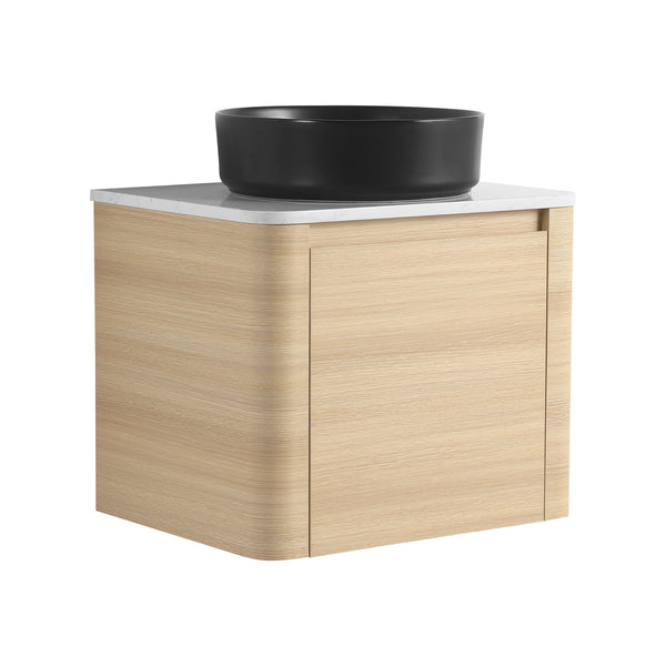 English Elm 24'' Wall-Mounted Bathroom Vanity With Stylish Ceramic Sink, Soft-Close Door & Durable Plywood Design W999S00458
