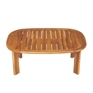 English Elm Patio Loveseat and Coffee Table Set Acacia Wood Textilene Mesh Outdoor Bistro N776P369381W