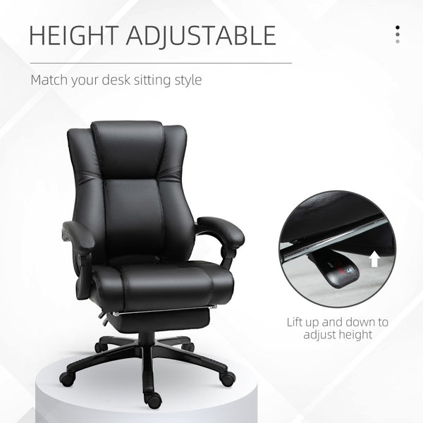 English Elm Vinsetto Executive High Back Office Chair - Pu Leather, Adjustable Height, Footrest & 360° Mobility W2225P217517-GIGA