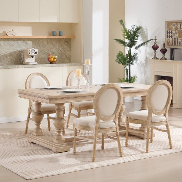 English Elm French Country Dining Chairs Set Of 2 - Elegant Upholstered, Stackable & Versatile For Any Space W3426P324205