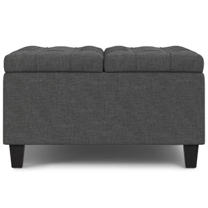 English Elm Harrison Multi-Functional Storage Ottoman Coffee Table In Slate Grey Linen – Stylish & Versatile Design B136P254718