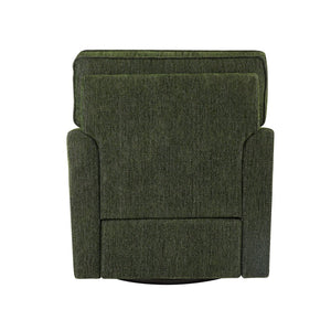 English Elm 360° Swivel Chair Accent Barrel Armchair with Chenille Upholstery, Deep Seat & Side Storage Pockets Green N719P283037F