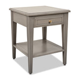 English Elm Dauphin Storage Shelf Side Table, Grey Cashmere Wood