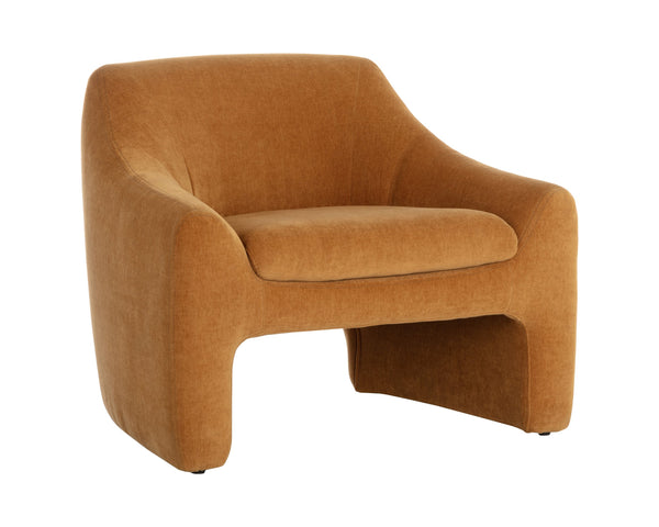 Sunpan Nevaeh Lounge Chair - Elegant Mid-Century Design with Soft Curves for Ultimate Comfort and Style Danny Amber