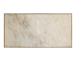 Sunpan Kamali Coffee Table - Elegant Beige Marble Top with Antique Gold Base for Luxurious Living Spaces