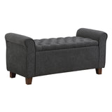 OSP Home Furnishings Crowder Storage Bench Charcoal