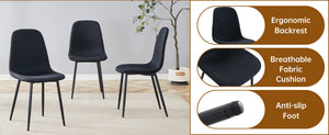 English Elm Table and Chair Set Seats Eight with Marble Pattern Mdf Top Brown Fabric Dining W1151S04133